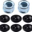2pcs 1.98" Trailer Axle Trailer Hub Cap,Trailer Bearing Dust Cap Cup Grease Cover with 6 Rubber Plugs,Suitable for Most 2000 to 3500 Pound Dexter Trailer