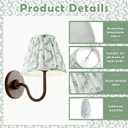 VIHOSE 6 Pcs Pleated Chandelier Lamp Shades 3" Top x 5.5" Bottom x 4.7" Slant Small Lampshades Clip on Bulb Classic Pleated Style Bulb Covers for Wall Sconces Pendant Lighting(Green Floral)