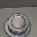 Liacere 150PCS Clear and Green Plastic Plates - Disposable Plates with Glitter Bamboo Handle Cutlery - 60 Baroque Elegant Plates,30Forks,30Spoons,30Knives for Christmas