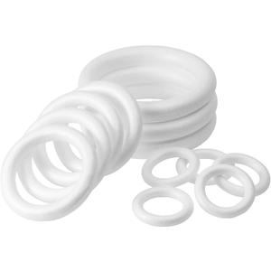 FFchuanhe 12pack Craft Foam Wreath, Foam Rings for Crafts, 3 Sizes(11in, 7.5in, 4.6in) for Flower Projects, Christmas, Wedding, Home Decoration and Various DIY Arts and Crafts.White
