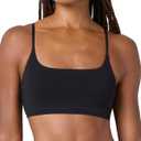 florence by mills Women's Softie Cotton Scoop Bralette (Medium, Black)