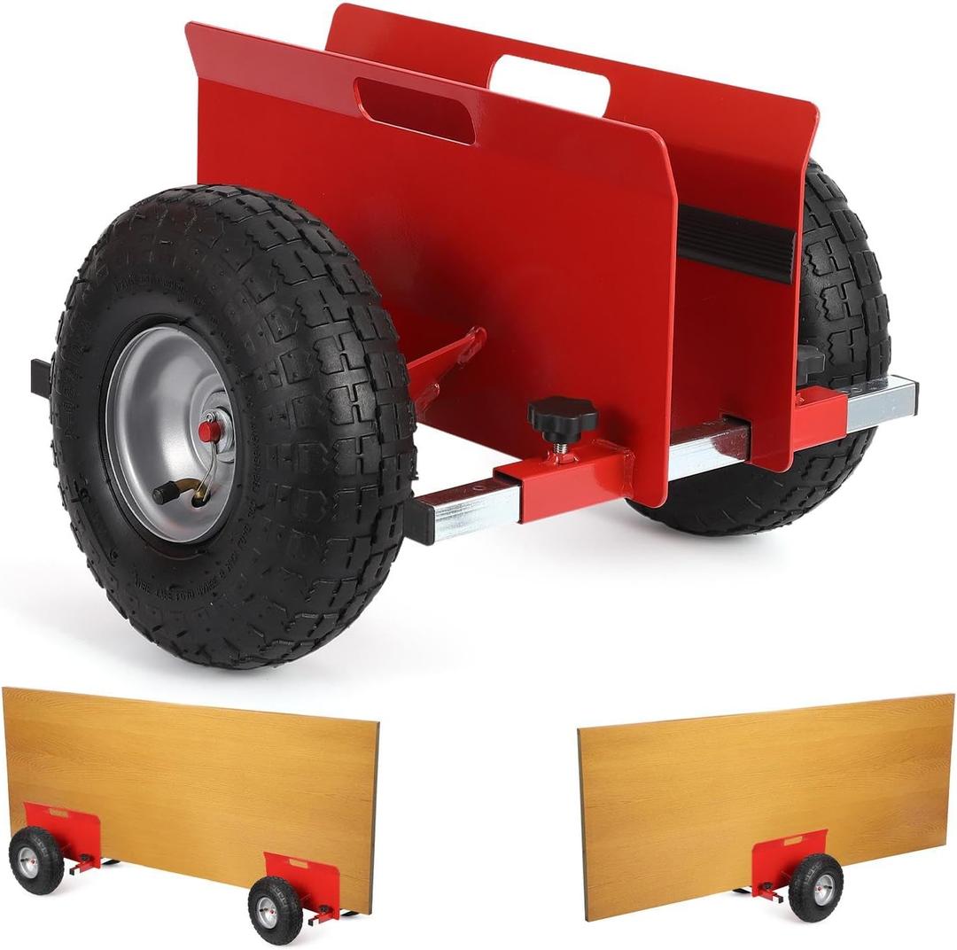 600 LBS Panel Dolly, Door Dolly Adjustable Drywall Mover with 10" Tires