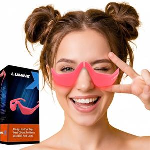 Under-Eye Red Light Therapy Device, & Microcurrent Eye Massager, Puffiness, Eye Bags - Red Light Therapy Glasses for Reducing Wrinkles and Fine Lines(Pink