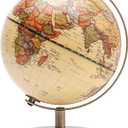 Annova Antique Globe Dia 5.5-inch / 14CM - Educational/Geographic/Modern Desktop Decoration - Stainless Steel Arc and Base - for School, Home, and Office (Antique 5.5) (Brown-1)