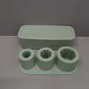 Ice Cube Tray for Tumbler Cup 30Oz-40Oz, 3 Pcs Silicone Cylinder Ice Mold with Lid and Bin for Freezer, Easy Fill and Release Ice Maker for Whiskey, Cocktail BPA-Free, Green