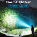 Flashlight Rechargeable 2 Pack, LED Flashlights High Lumens, 99,000 Lumen Super Bright FlashLights, 5 Modes Adjustable Powerful Handheld Flash Light for Home, Outdoor, Waterproof