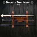 Wooden Wand Display Stand Wall Mount, 3-Tier Wand Holder, 3 Slots Wizard Wand Stand Display Wood Wand Holder Sword Stand Display Shelf for Collectibles Wooden Wand Display for Wizard Wand Home Office Display Halloween Decoration