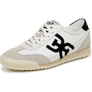 Sam Edelman Women's Ivey Sneaker (7.5, Greige/Bright White/Black)