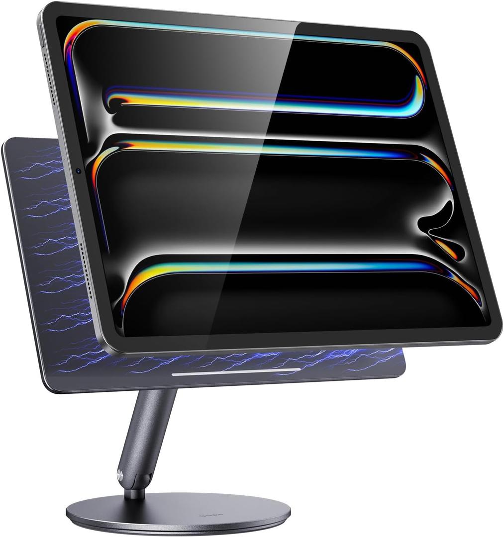 BENKS Magnetic iPad Stand for iPad Pro 11'' M4 (2024), Adjustable 360 Rotating Base, Foldable Aluminum Holder for Desk, Office & Home Use