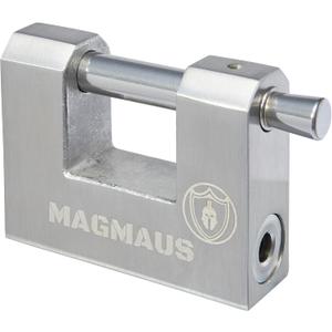 Magmaus RTX70 [Armoured] High Security Padlock  Heavy Duty Container Lock with 0.70 Shackle Clearance & 0.39 Thick Bolt  Weatherproof Outdoor Lock for Storage Unit, Shed, Gate, Garage - 10 Keys (Silver)