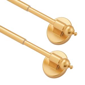 Magnetic Curtain Rods for Metal Doors，Multi-Use Adjustable Appliance for Windows Iron Steel Places，9-16 Inch，Gold，2 Pack