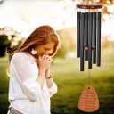 Memorial Sympathy Wind Chimes (Alternative to Flowers) for Memorial/Bereavement/Condolence, 32"-Black