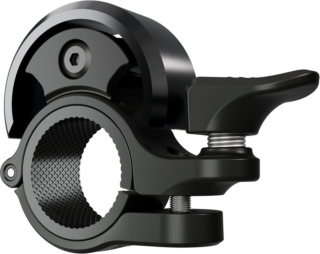 Greallthy Bike Bell, Aluminum Alloy Bicycle Bell with Clear Loud Sound, Bike Bells for Adults and Kids, Sturdy and Compact Bell Fits 0.75-1in(19-25.4mm) Handlebar for Mountain, Road Bikes. (Black)