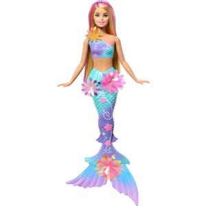 Barbie Mermaid Toy Dolls with Surprise Magic Blooming Flowers Feature, Ombre Tails, Pearl Headband Accessory & Long Blonde Hair with Pink Highlights (Multicolor)