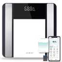 Smart Scale for Body Weight and Fat Percentage, NUTRI FIT Digital Bathroom Scale Bluetooth Biometric Scale for BMI, 17 Metrics Body Composition Analyzer High Accuracy for Weight Loss, Sync App (Simple Black)