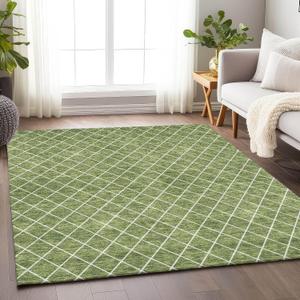 Addison Rugs Chantille ACN932 Green 3' x 5' Indoor/Outdoor, Machine Washable, Easy Clean, Non Shedding, Bedroom, Living Room, Dining Room, Kitchen, Patio Rug