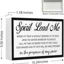 Spirit Lead Me Sign Wood Box,Bible Verse Wooden Block Sign for Christian Home Office Bedroom Shelf Desk Tabletop Wall Decor