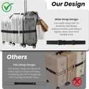 5-in-1 Luggage Straps for Suitcases, TSA Buckle Adjustable Elastic Luggage Connector Straps, Two Short and One Long, Fits Up to Three Suitcases in Mixed Sizes, Bottle Clip and Bag Hook, Black