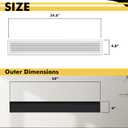 Linear Bar Air Grille 24" X 4", Aluminum Air Supply/Return Grilles,Easy Air Flow,Removable Grille/Door-HVAC Air Vent Cover,White[Outer Dimensions: 24.8"w X 4.8"h]