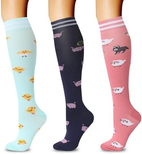 QZLKNIT 20-30mmHg Graduated Compression Socks for Men & Women – Medical Grade Circulation Support – Running, Travel, Recovery Size S-M