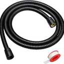 Shower Hose Extra Long 59 Inches Handheld Shower Head Hose with Brass Insert and Nut - Durable and Flexible - Black
