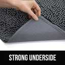 KANGAROO Bathroom Rugs, Chenille Soft Absorbent Bath Rug, Shaggy Shower Mat, Quick Dry Machine Wash Bathmat, Plush Carpet Mats for Tub, Bathtub and Room Home Decor Accessories, 24x17, Gray (Grey)