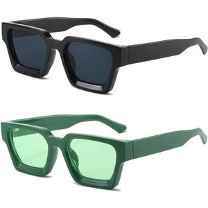 OZPYKAE Thick Square Sunglasses,Men Women Retro Chunky Rectangle Shades UV400 Protection Glasses