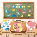 3 x JarThenaAMCS 40Pcs Under The Sea Birthday Bulletin Board Decoration Happy Birthday Classroom Calendar Poster Cartoon Ocean Life Fish Animal Paper Cutouts for Summer Back to School Wall Chalkboard