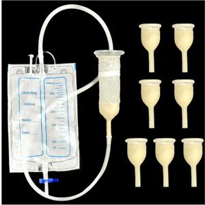 External Catheters Condom for Men, 7pcs External Urinary Catheter for Incontinence Male,Home Use, Self-Sealing, 1000ml Leg Bag & 2000ml Urine Bag, Leak-Proof Urine Drainage System 30MM