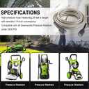 25-Foot Pressure Washer High Pressure Hose, Replacement for Greenworks 5200402, Compatible with all Greenworks Pressure Washers, 1/4-Inch Quick Connect