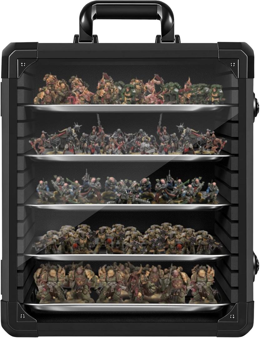 Miniatures Storage Case Miniatures Transport Case Aluminum Alloy Frame with Lock (Large Size)