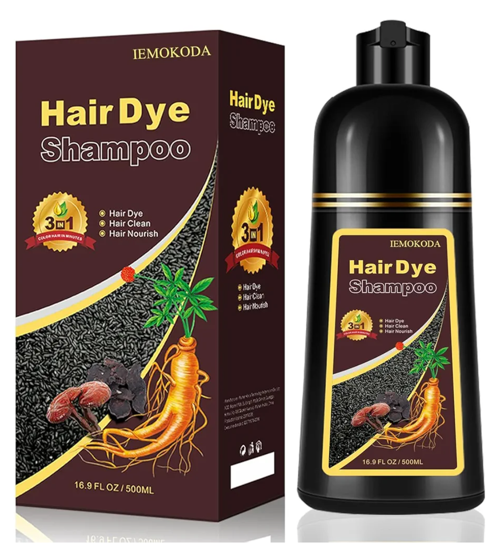 Chestnut Brown Hair Dye Shampoo 3-in-1, Instant & Long-lasting Hair Color Shampoo in Minutes, Gray Hair Coverage for Men & Women, Natural Shampoo Hair Dye for All Hair Types