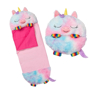Pillow & Sleepy Sack: Medium - Rainbow Unicorn - 54 x 20, Plush Animal Character, 2-in-1 Pillow Sleeping Bag, Play, Kids Ages 3+
