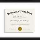 Americanflat 12.5x15 Diploma Frame with Shatter-Resistant Glass - Floating Frame with Engineered Wood - Signature Float Collection - Picture Frame for Wall Display - Black