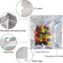 100 Pack Resealable Holographic Bags for Small Business, Iridescent Mylar Bags with Clear Front Smell Proof Foil Packing Pouches for Multipurpose Storage (4 X 6 inches)