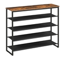 HOOBRO 5-Tier Shoe Rack, Industrial Style, Holds 16-20 Pairs of Shoes, Rustic Brown