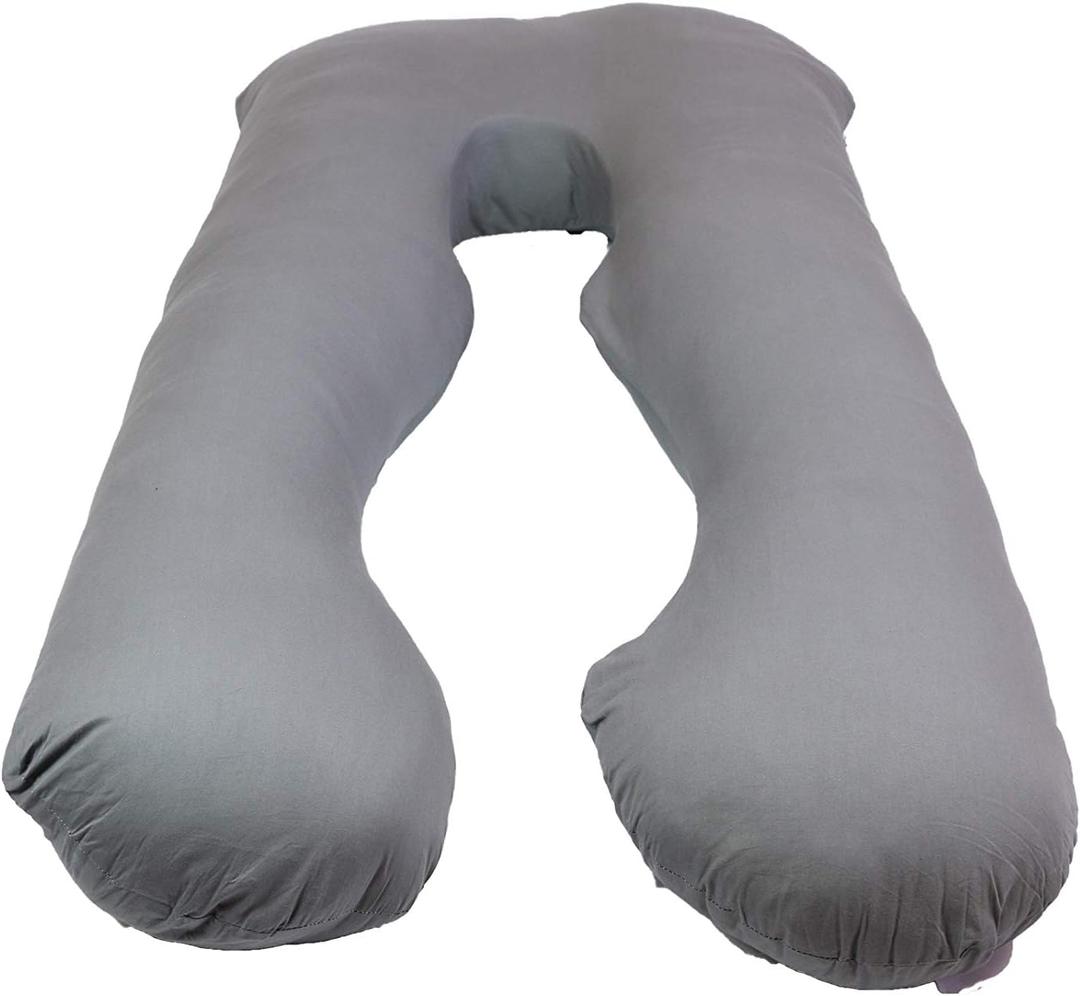 Pregnancy Pillows, U-Shape Full Body Pillow -Removable Cover Jumbo Size - Grey - Pregnancy Pillows for Sleeping - Body Pillows for Adults, Maternity Pillow and Pregnancy Must Haves