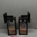 Kalium Porch Lights Outdoor Wall Light Fixture 2pcs, Matte Black, Wall Sconce 12.4 in, Toughened Frame, Clear Glass Shade, Waterproof Lanterns, Suitable for Patio, Exterior, Front, Door, Entryway