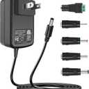 24V 1A Power Adapter with US Plug - 100-240V AC Input to 24V DC Output - Compatible with Security Cameras/Routers