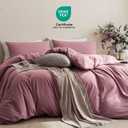JELLYMONI Duvet Cover Queen Size - 100% Washed Cotton Comforter Cover with Linen-Like Texture, Breathable & Soft Bedding for Modern Home, Guest Room and Everyday Use,1 Duvet Cover & 2 Pillowcases