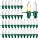 Mudder 240 Pieces Replacement Christmas Tree Light Bulbs 2.5v 0.425w LED Christmas Incandescent String Light Replacement Bulbs for Prelit Xmas Tree Indoor Outdoor Decor (Clear)