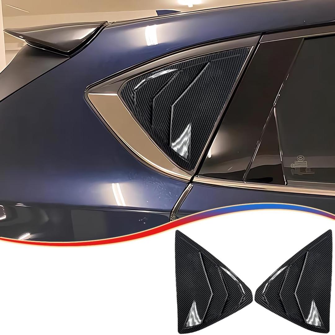 MUXEE Window Louver 2Pcs Side Vent Window Louvers for Mazda CX-5/CX5 2017-2025, ABS Print Sport Window Decorative Covers, Exterior Trim Accessories - Carbon Fiber
