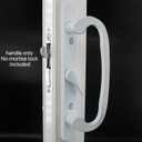 Patio Door Handle 3-15/16 Inch(10cm) Hole spacing Right and Left Handed THE Latch is in THE Center Position(fit for 45degree Mortise Lock but NOT Included) Non-keyed (Centered, White)