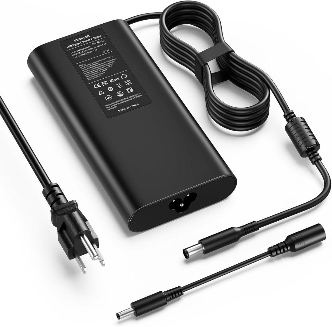 90W/65W Laptop Charger Compatible with Dell Latitude 5400/5410/ 7400/7410 E6420/ E6430/ E6440; Inspiron 15 5559/3542; Vostro 3500/3560; XPS 13 9343/9350 AC Adapter Power Supply (Non-USB-C)