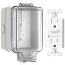15A GFCI Outdoor Electrical Outlet Box, Hilictokt IP66 Waterproof & Lockable Enclosure, NEMA 5-15 Rated with Double Socket Ideal for Gardens, Yards, Sports Fields (UL Listed)