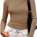 BTFBM Womens Tops 2025 Fall Clothes Long Sleeve T Shirts Boat Neck Ruched Slim Fit Casual Stretchy Going Out Outfits (M)