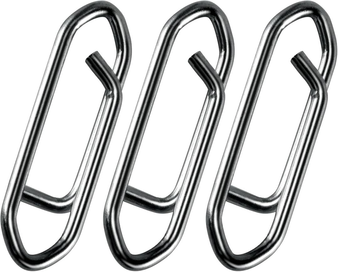 Alwonder 50-Pack Fishing Power Speed Clips, High Strength Stainless Steel Speed Clip for Fishing Lure Quick Change, Freshwater Saltwater Crankbait Popper Lures Quick Snap Connector Tackle (XS-25LB-0.5IN)