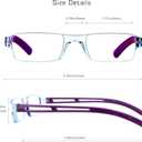 VisionGlobal 5 Pairs Reading Glasses, Blue Light Blocking Glasses, Computer Reading Glasses for Women and Men, Fashion Square Eyewear Frame (Purple,+1.00 Magnification)