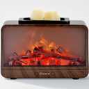 MeplLivs Electric Wax Melt Warmer Dynamic Flame Fireplace PTC Heating Plate Monochromatic Wax Burner Fragrance Wax Warmer for Home Office Gifts & DecorWood Grain
