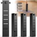 Metal Bed Risers, 5 Levels Adjustable Ccollege Dorm Bed Risers, 3.15 Inch Diameter Extra Tall Bed Riser, Heavy Duty Carbon Steel Bed Riser Extenders for College Dorm Twin/Twin XL Wooden Bed Frame Legs